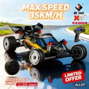 RC카 WLtoys 244016 124 4WD RC 레이싱카 고속 오프 원격 조종 합금반 트럭 버기 성인