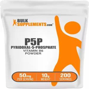 BulkSupplements.com 피리독살 5 인산 분말 - P-5-P 비타민 B6 보충제 50mg P5P 텐 프리 1회 제공량당 10g