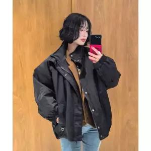 GENERALIDEA UNISEX 패디드 볼륨 블루종 봄버 점퍼 [BLACK] / SBE3U07006