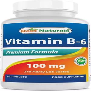 최고의 천연 비타민 B6 정제 100mg 250개