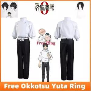 주술회전 Anime Jujutsu Kaisen Yuta Okkotsu 코스프레 의상 남성 여성 할로윈 파티 유니폼 탑 바지 벨트