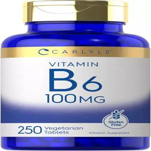 칼라일 비타민 B6 100mg 250정 피리독신 염산염 보충제 채식주의자 비GMO 텐 프리