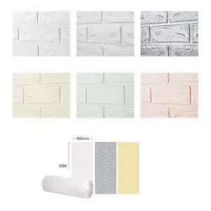 벽돌 폼블럭 시트지 쿠션 스티커 단열벽지 10M 도배 시공 외풍차단 DIY