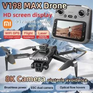드론 Xiaomi V198MAX GPS 8K 전문 HD 듀얼 카메라 5G Wifi 사진 브러시리스 접이식 Quadcopter RC 거리 Dro