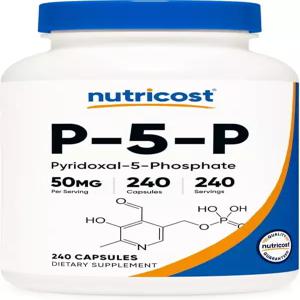 뉴트리코스트 P5P 비타민 B6 보충제 50mg 240캡슐(피리독살-5-인산) - 채식 친화적 비GMO 텐 프리
