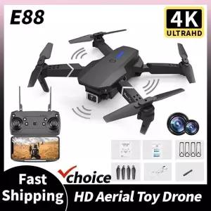 드론 E88 Pro RC 4K 전문가 1080P 광각 듀얼 HD 카메라 접이식 쿼드콥터 WIFI FPV 높이