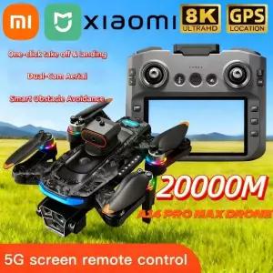 드론 샤오미 A14 프로 맥스 8k HD 듀얼 카메라 GPS 브러시리스 장애물 회피 45인치 대형 화면 UAV RC 20000