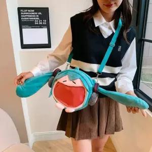 미쿠피규어 하츠네 미쿠 애니메이션 가방 Q 버전 귀여운 그림 봉제 인형 숄더 백 투명 배낭