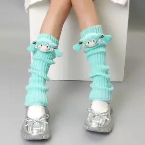 미쿠피규어 하츠네 미쿠 기기 만화 허벅지 하이 Kawaii 마카롱 귀여운 예쁜 감성 로리타 레깅스