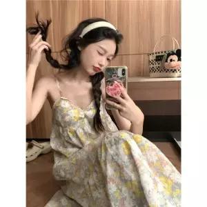 여름 원피스 여사친 면 러블리한 레이스 프린트 편안한 나시 시원한 인기2