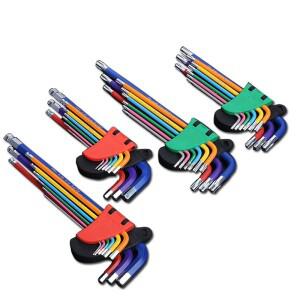 알렌 키 1.5-10mm 소켓 렌치 세트 컬러풀 더블 엔드 트록스 스타 L 볼 육각 범용 스패너 수리 수공구