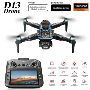 드론 D13 4K 전문 3개 HD 카메라대형 스크린 5G WIFI FPV Dron 브러시리스 호버 접이식 쿼드콥터