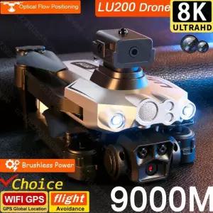 드론 LU200 8K GPS 전문 HD 항공 사진 트리플 카메라 WIFI 전 방향 장애물 회피 10000M