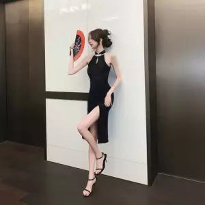 여친 원피스 치마 봄 빈티지 가을 고급세련핏 개량 치파오 트임 펜슬 인기1