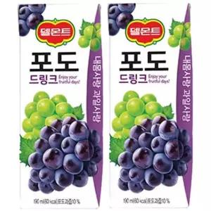 턴인  롯데 델몬트 포도 드링크 190ml x 32개