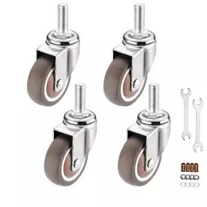 스템 터 360도 회전 TPR 휠 카트 가구 돌리 워크벤치용 메트릭 M825x5mm 스레드 산업용 브레이크 없음