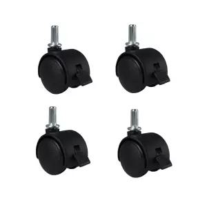 작은 회전 터 휠 4pcs 인치 직경 625mm 스트레이트 스트라이프 스템 플라스틱 서랍 카트 박스 선반에