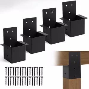 4pcs 4x 4페르골라 브래킷 트 탑 서까래 실제 36 x 가제보 선룸 및 카포트용 벽걸이 지지 키트 커넥터 4