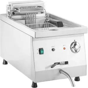 킷포 240V 9000W 상업용 전기 프라이어(오일 드레인 포함) 13L 대용량 304 스테인리스 스틸 오일 탱크 딥