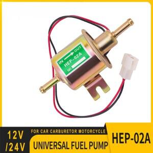 12V/24V 공용 전기 연료 펌프 저압 볼트 고정 와이어 디젤 가솔린 HEP-02A 자동차 카뷰레터 오토바이 ATV용