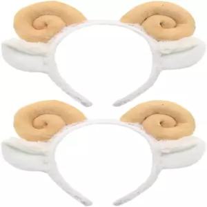 여성 메이크업 스파 페이스 워싱 프레 헤어 밴드를 위한 Amosfun Ship Horn 소프트 램 이어 액세서리