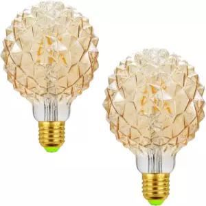 Lxcom 조명 G95 LED 파인 전구 레트로 에디슨 램프 4W 2700K 따뜻한 흰색 디밍이 불가능한 40W 등가 앰버