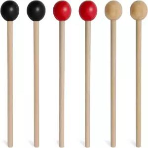 6pcs 우드 퍼커션 스틱 미니 나무 망치 자일로폰 글로켄슈필 벨 소리