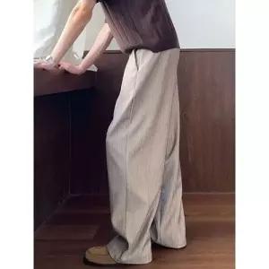 남성 바지 캐주얼 가을 빈티지 정장 배기핏 스트라이프 와이드 젠3