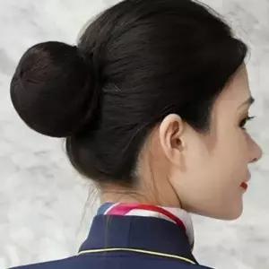 내추럴 똥머리 가발 승무원 당고머리 가발 볼륨 헤어 여성 올림-WF...