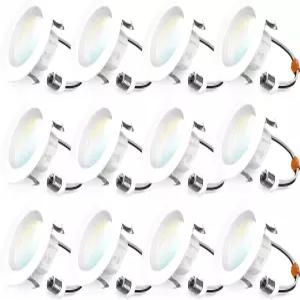 Sunco 12 팩 4 인치 LED 오목 조명 11W 660LM 개조 다운라이트 5CCT 2700K-5000K 실내 조광 배플 트림 주방