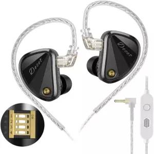 KZ 디셋 인이어 모니터 헤드폰 5개의 다이내믹 드라이버 IEM 4개의 튜닝 스위치 모든 주파수 스테레오