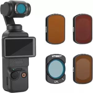 OSMO 포켓 3 4팩 ND6 CPL 마그네틱 액션 카메라 중립 밀도 필터 HD 광학 유리/초슬림 알루미늄 프레임과