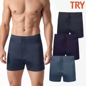 트라이 남자인견팬티 스판 시원한 여름 냉감 편한 변화직 박서 트렁크팬티 3매입 세트