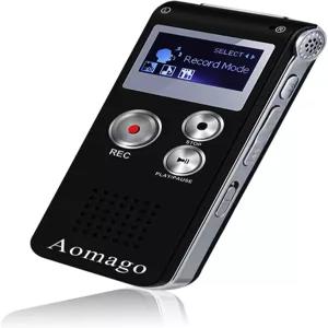 강의 회의 인터뷰를 위한 64GB 디지털 음성 기 활성화 USB MP3가 된 Aomago 오디오 미니 휴대용 테이프