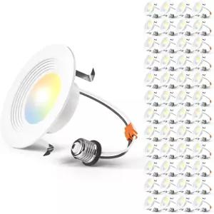 Amico 48 팩 4인치 5CCT LED 오목 조명 조광 가능 8.5W 60W 650LM 2700K/3000K/4000K/5000K/6000K 선택