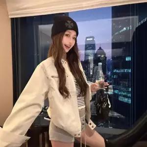 마요 가을 긴팔 집업 코트 하이넥 여성야구점퍼 UNO3