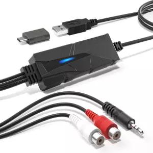 드라이버 지니어스 오디오Xfer 시리즈 USB A/C 캡처 카드 장치 아날로그 카세트 35mm/RCA 입력으로 디지털