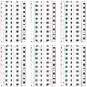 EO 6PCS 400포인트 브레드보드 키트 솔더리스 아두이노 프로젝트용 소형 전자 회로 PCB 프로토타입 보드