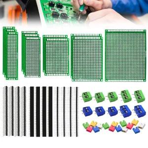 DIY 납땜 및 전자 프로젝트 회로 기판을 위한 Sunxeeke 48PCS 양면 PCB 보드 키트 아두이노 호환되는