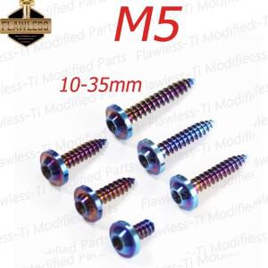FLAWLESSTI M5 × 10-35mm Gr5 티타늄 볼트 에어 필터 바디 커버  Xmax 300 560 Honda Wave 125 용 셀프 태