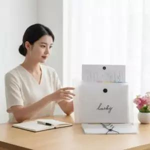 [문구/오피스] 투명 12포켓 서류 보관함 문서 정리 파일 홀더 사무용 클리어 바인더 문서함 정리함