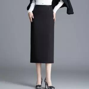 치마 미디 블랙 모직 가을 H라인 여자스커트 패션 힙스터 원템3