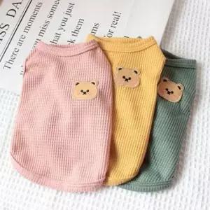 [반려] 곰돌이 와플 나시 강아지옷