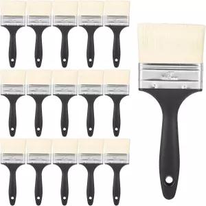 3인치 평면 페인트 브러시 DIY 페인팅 가구 울타리 데크 및 벽 트림을 위한 처리된 플라스틱 손잡이가 있는