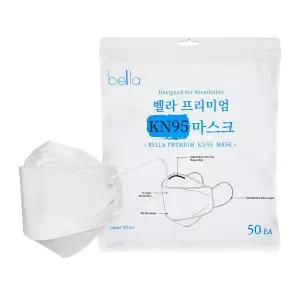 메이드 인 코리아 벨라 한지 마스크 50 화이트 필터 효율 97 코 스트립 조절 가능한 4겹 통기성 3D
