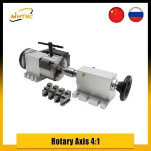 4:1 테일 스톡 K12-100mm 척 로터리 축, 86 폐쇄 루프 모터, 3m 코드 라인, CNC용 드라이버 포함