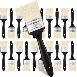 20팩 2인치 벽 페인트 브러시 및 캐비닛 - 가구 문 DIY 프로젝트용 검은색 합성 PP+PET+틴플레이트
