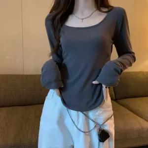 데일리 여성 긴팔 티셔츠 면 모달 롱 슬리브 라운드넥