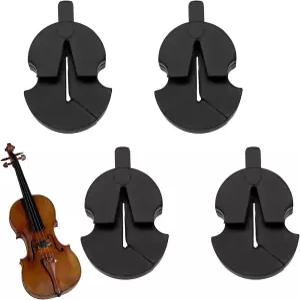 4 PCS 고무 바이올린 연습 음소거 세트 작은 비올라 모든 위한 투르테 스타일 블랙