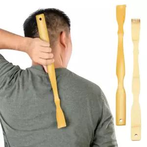 대나무 등 스크래처 보조 스틱 마사지 롤러 긴 나무 바디 대형 마사지기